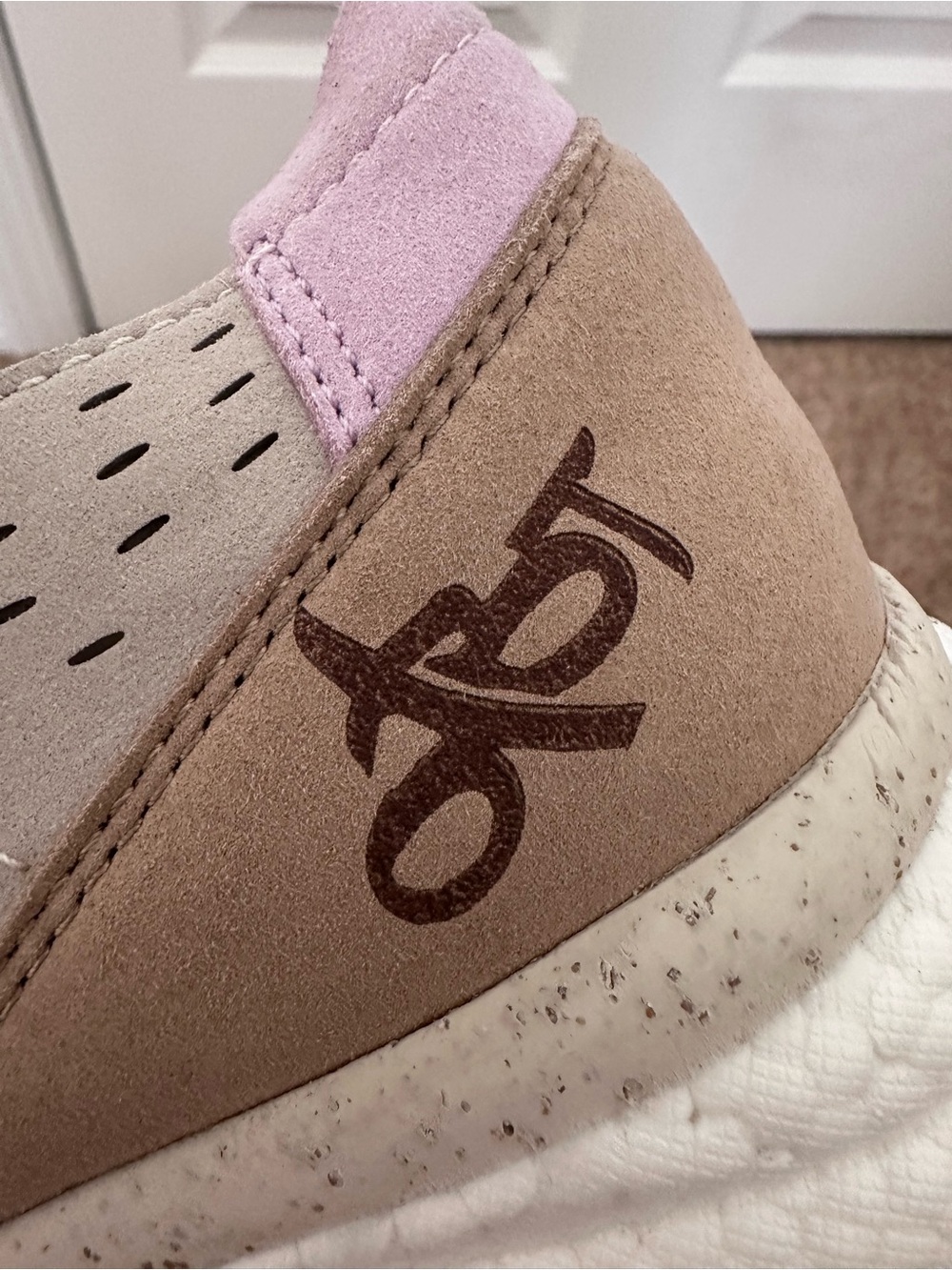 Women’s Suede Casual Sneaker in Beige and Light Pink-OTBT:Off The Beaten Track
